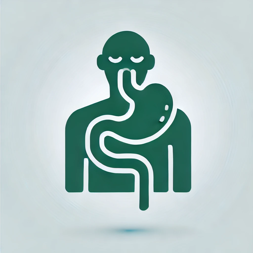 dall·e 2025 02 25 11.01.22 a minimalistic modern medical icon representing gastritis designed in a uniform green color 71c119. the icon should be clean simple and clearly