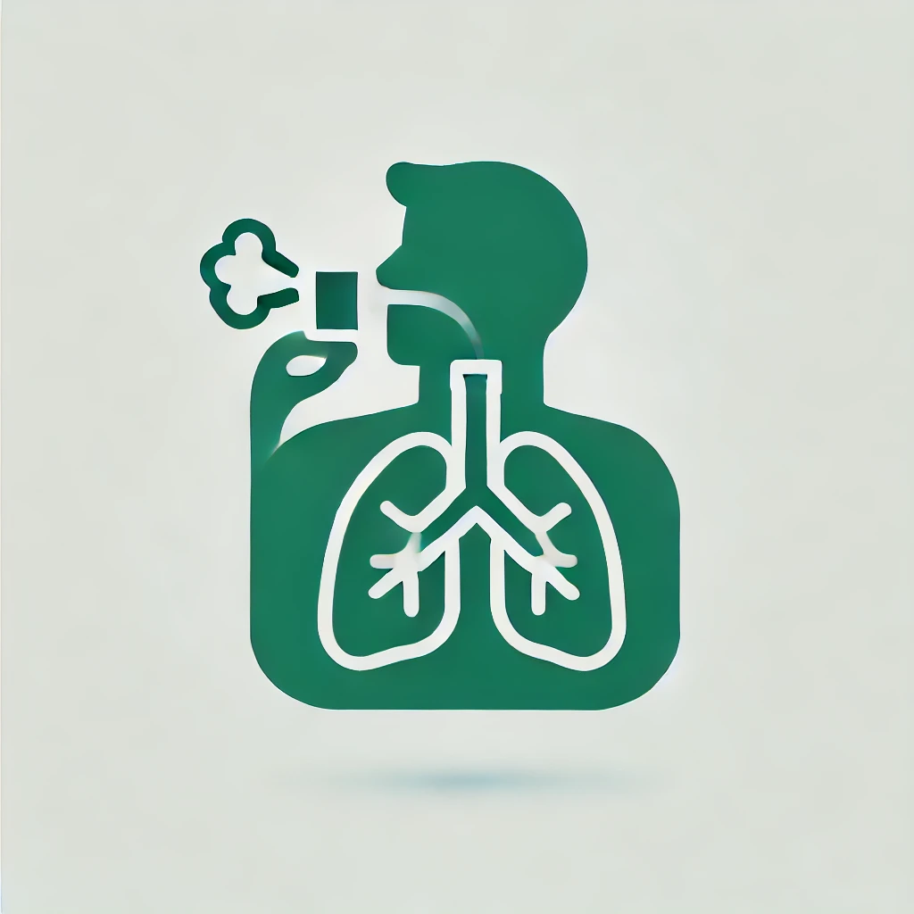 dall·e 2025 02 25 11.01.31 a minimalistic modern medical icon representing allergic asthma designed in a uniform green color 71c119. the icon should be clean simple and c