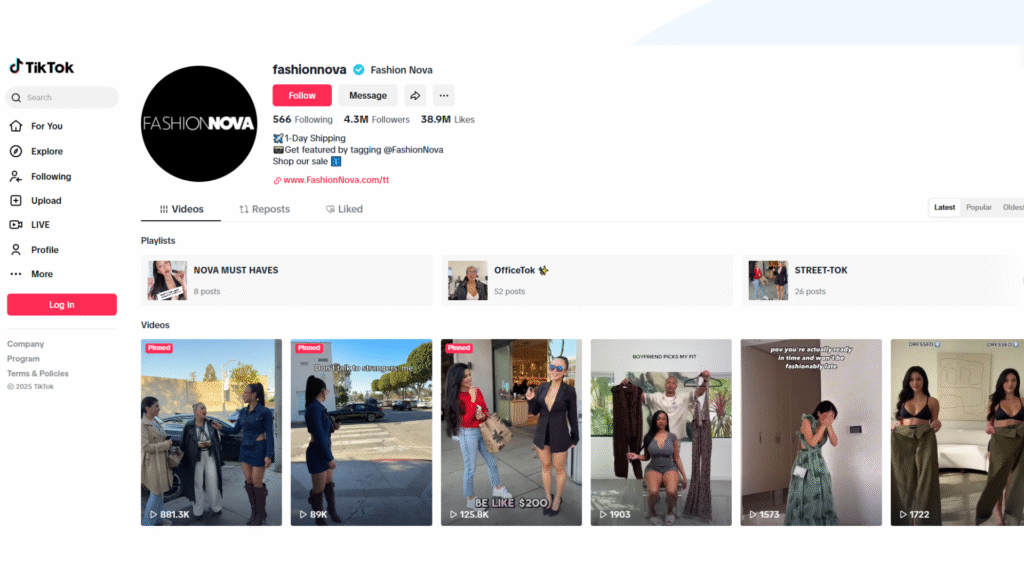 "Fashion Nova social media campaign with influencers showcasing trendy outfits online"